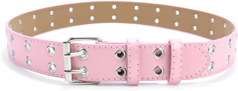 Toptim Set of 4 Kids Double Grommet Belt for Girls and Boys, Punk PU Leather Kids Studded Holes Belt for Jeans Pants - Image 3